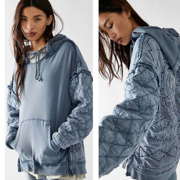 Free People Tops - Free People, Drive That‎ Train Pullover, Blue, Size Medium